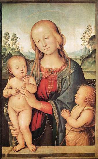 Pietro Perugino Madonna with Child and the Infant St John oil painting picture